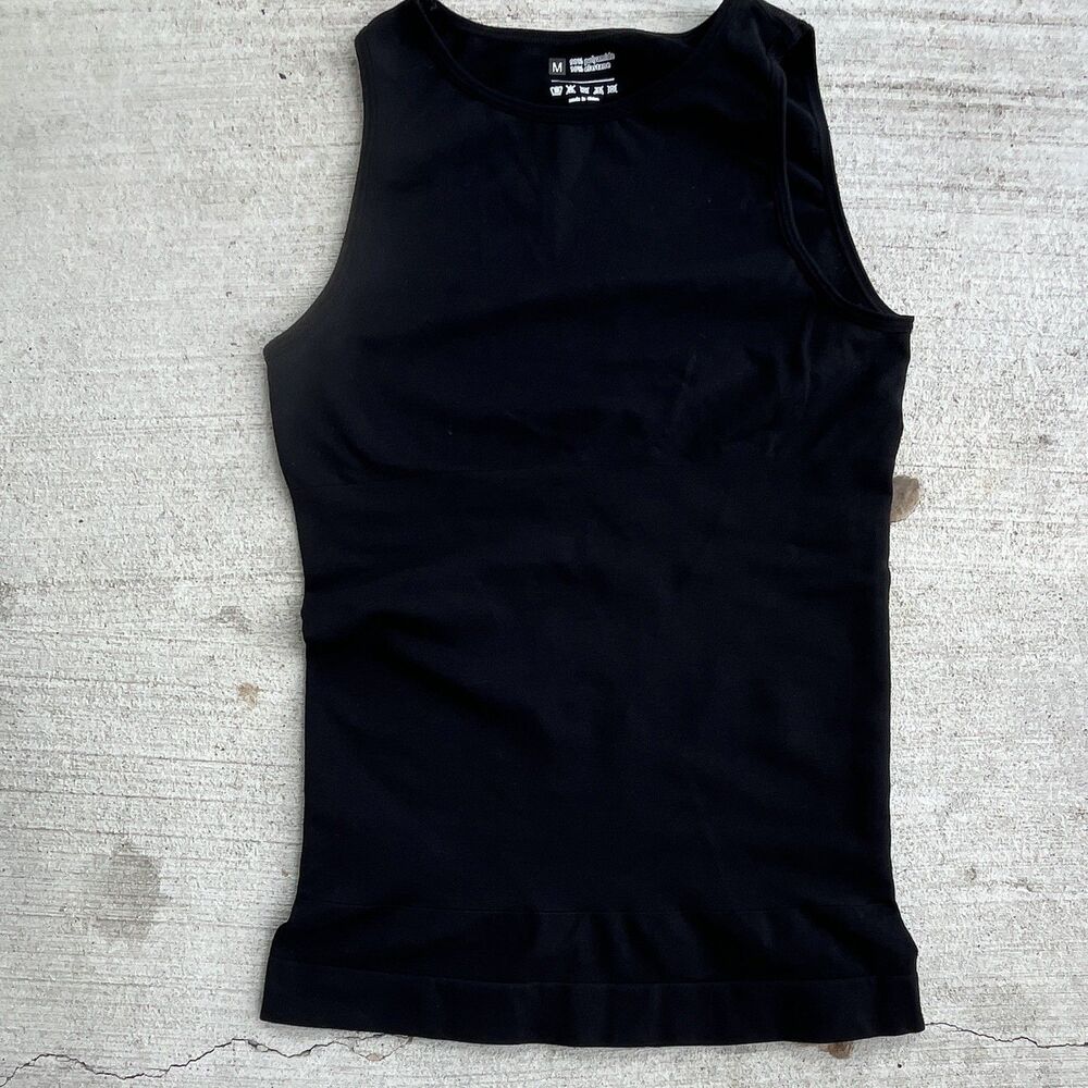 Compression Tank Top Womens Medium Black Crew Neck Trans Gender Affirming Binder